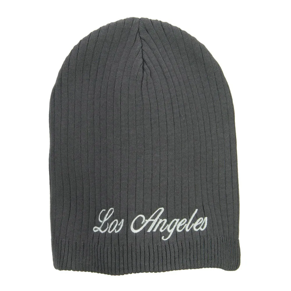 Los Angeles Embroidered Big Ribbed Beanie