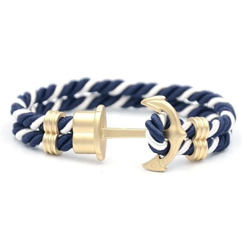 Luigi Anchor Striped Rope Bracelet