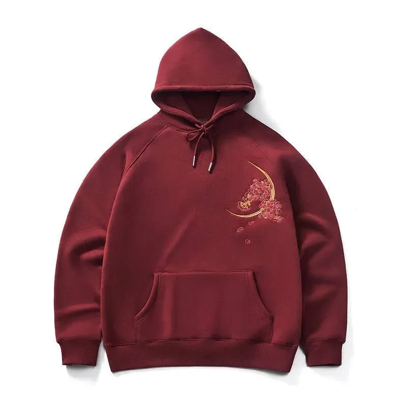 Men's Embroidered Dragon Winter Hoodie - Heavyweight