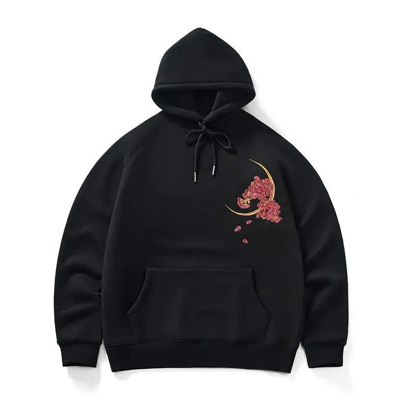 Men's Embroidered Dragon Winter Hoodie - Heavyweight