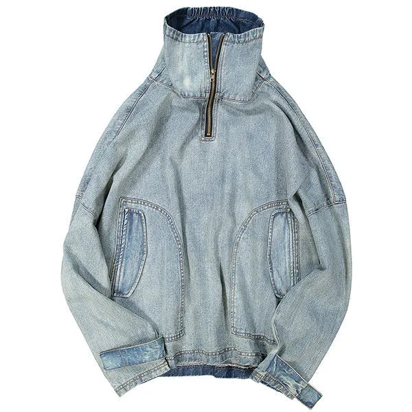 Mens Pullover Denim Coat