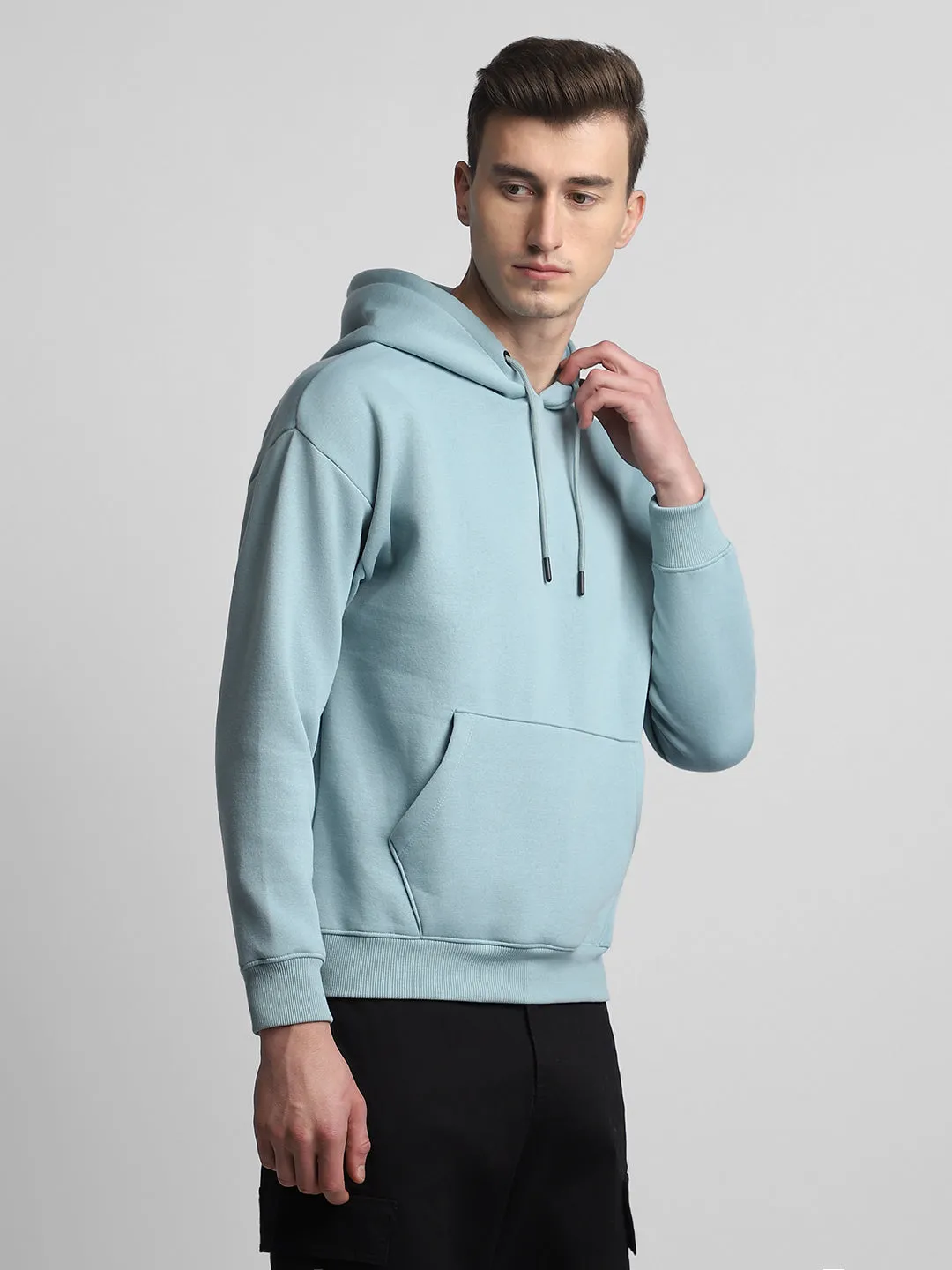 Men's Sea Green Hooded Sweatshirt