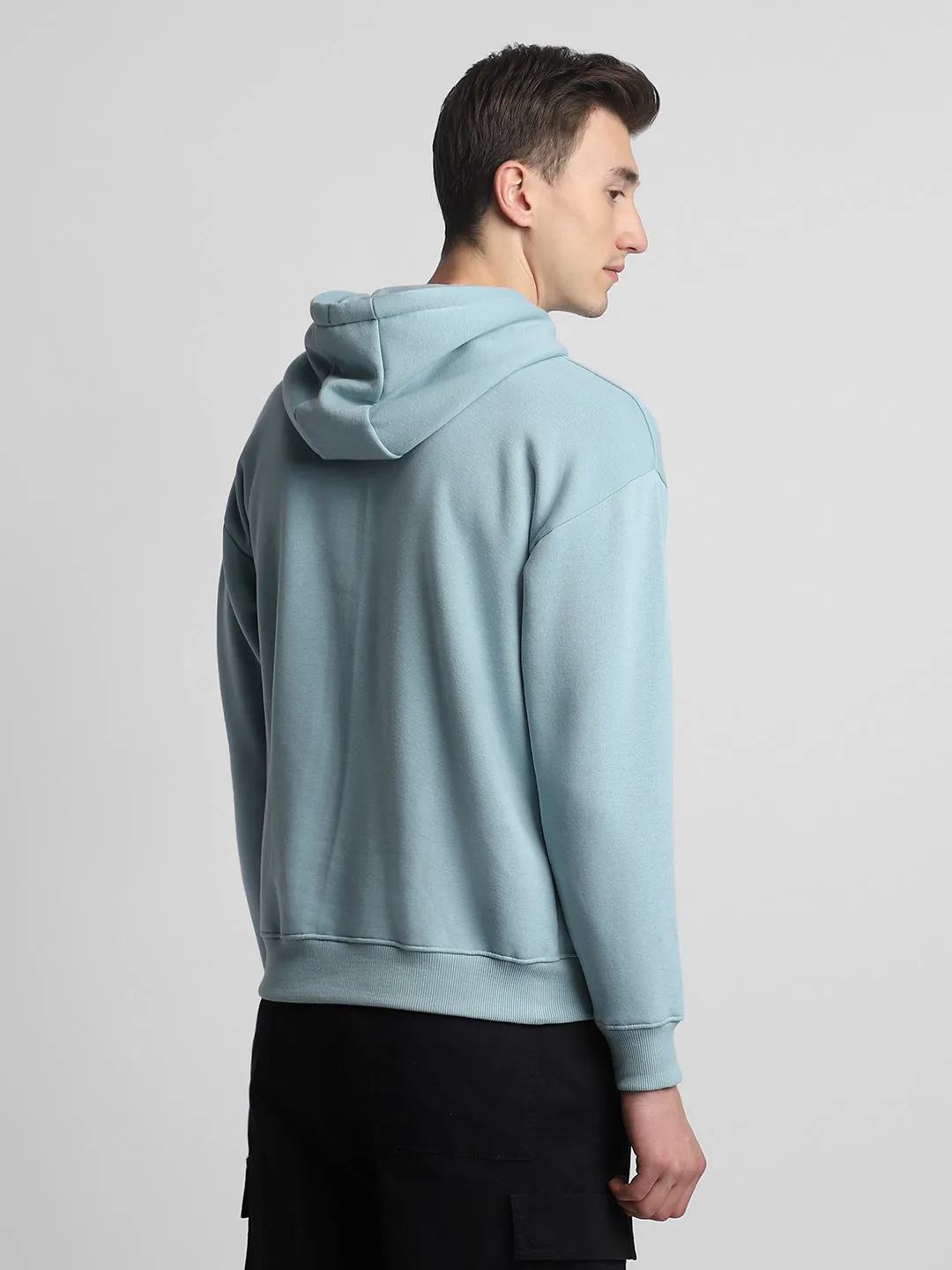 Men's Sea Green Hooded Sweatshirt