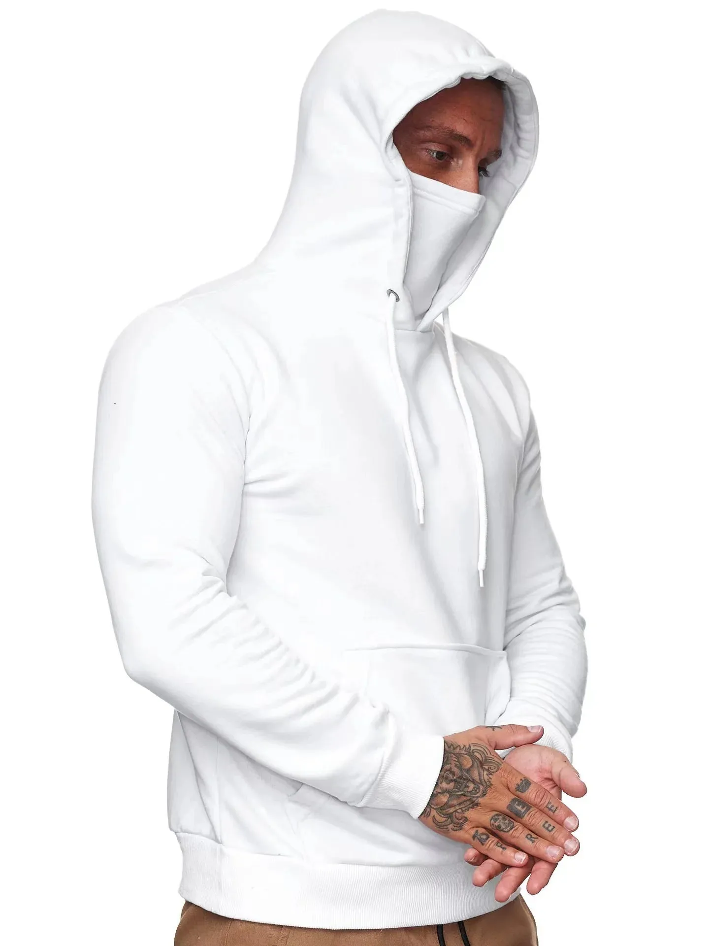 Men's Sportswear Hooded Hoodies Long Sleeve Hoodie Mask