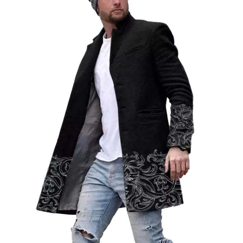 Men's Woolen Mid-length Casual Coat 94484795YM