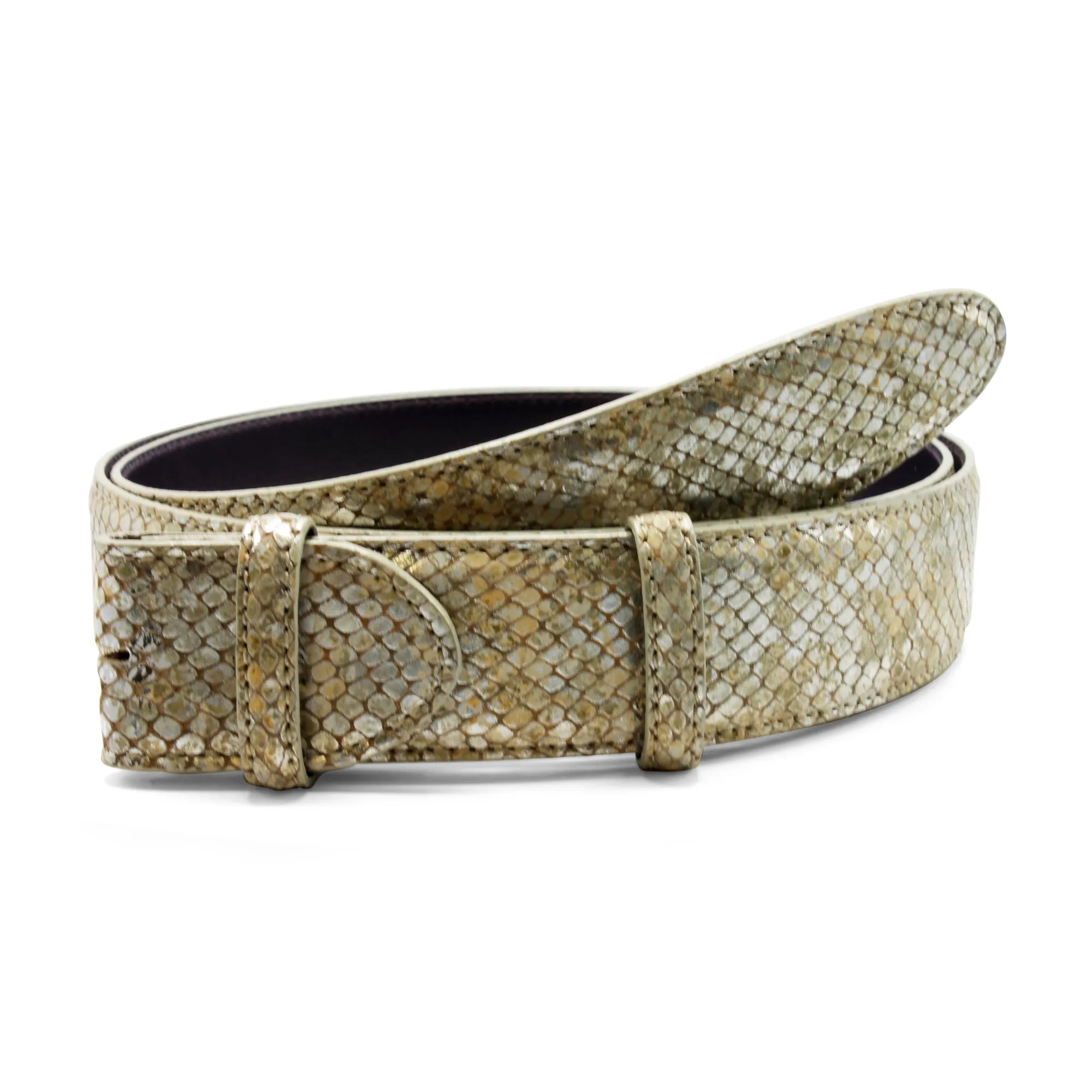 Metallic Viper Effect Belt Strap