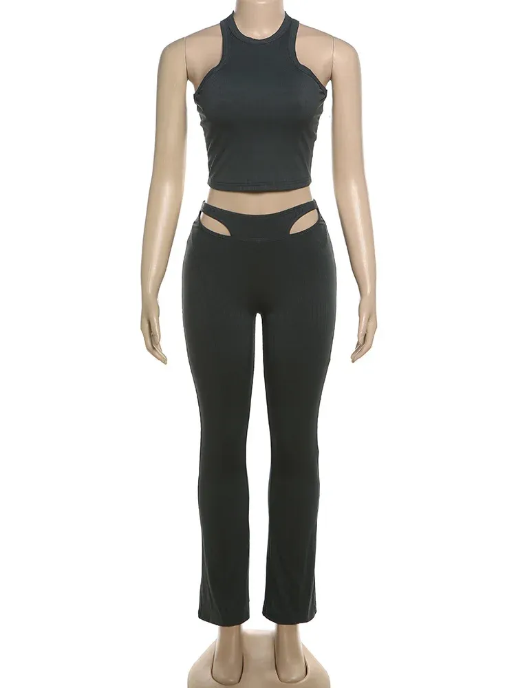 Mia Stretch Tank Top & High Waist Pants 2 Piece Set