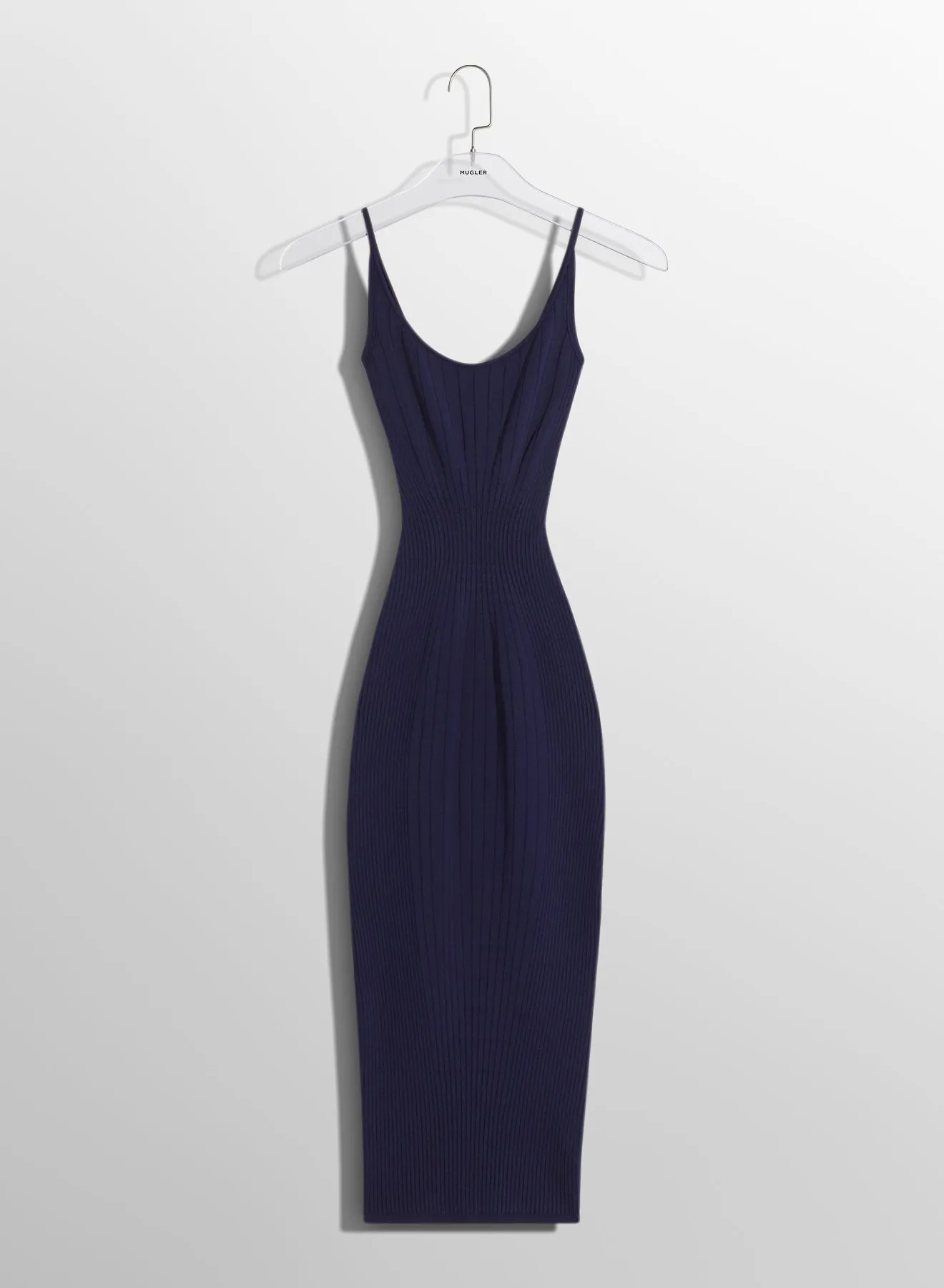 midnight blue sculpting knit dress