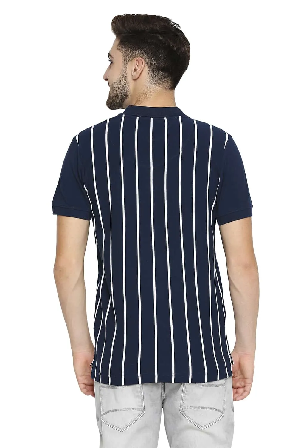 Muscle Fit Engineered Stripe Polo T-shirt