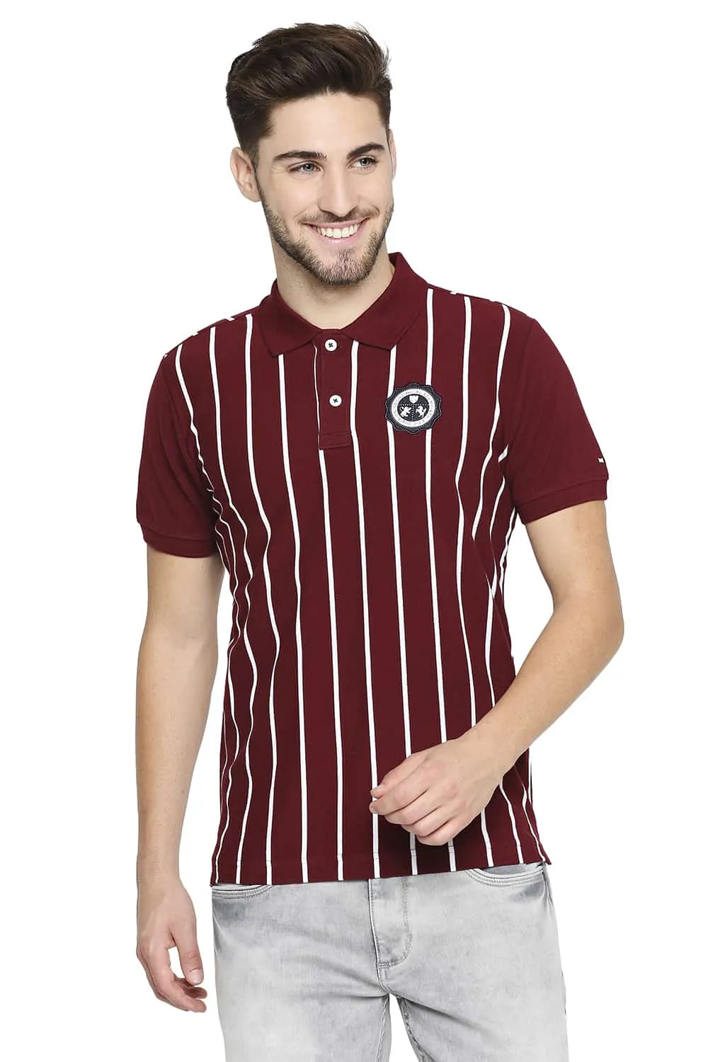 Muscle Fit Engineered Stripe Polo T-shirt