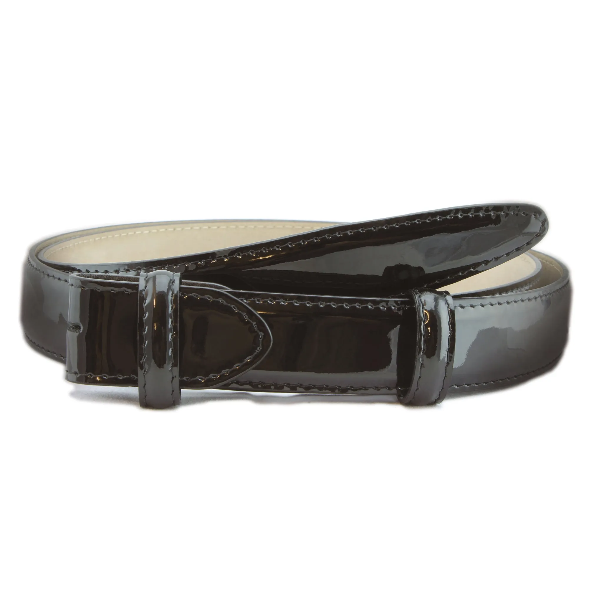 Narrow Patent Leather Belt Strap