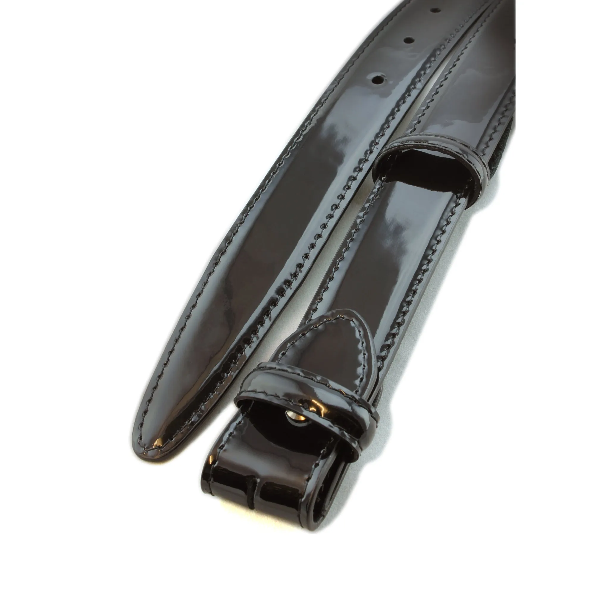 Narrow Patent Leather Belt Strap