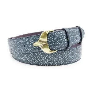 Ocean Blue Mock Stingray Whale Tail Belt