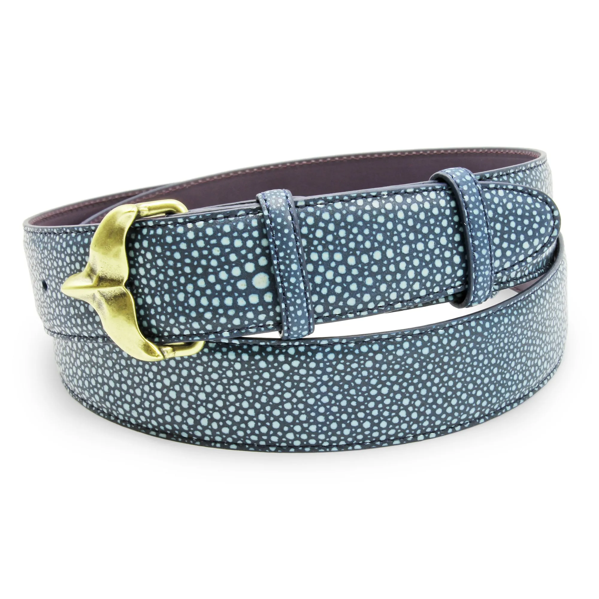 Ocean Blue Mock Stingray Whale Tail Belt