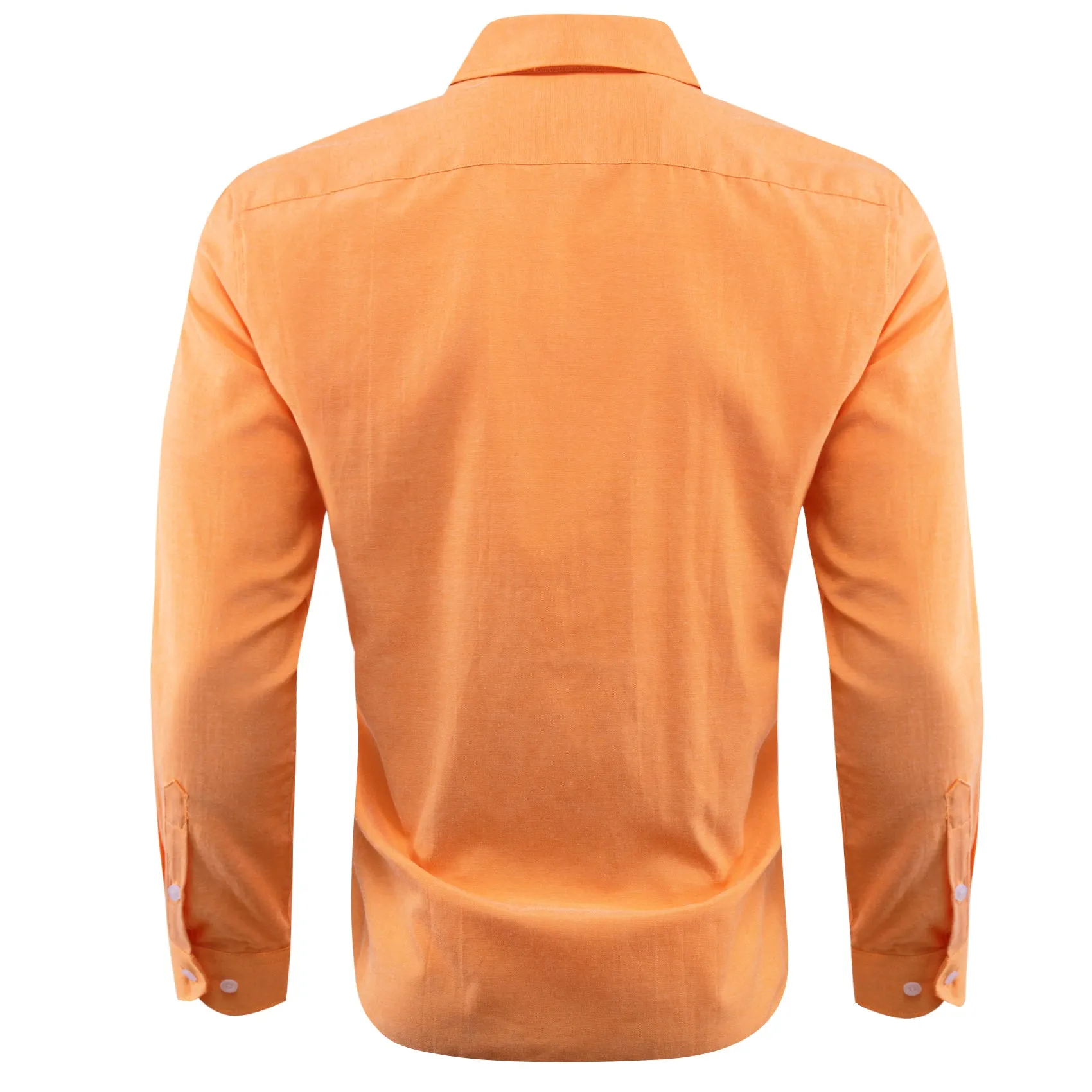 Orange Solid Men's Long Sleeve Casual Shirt