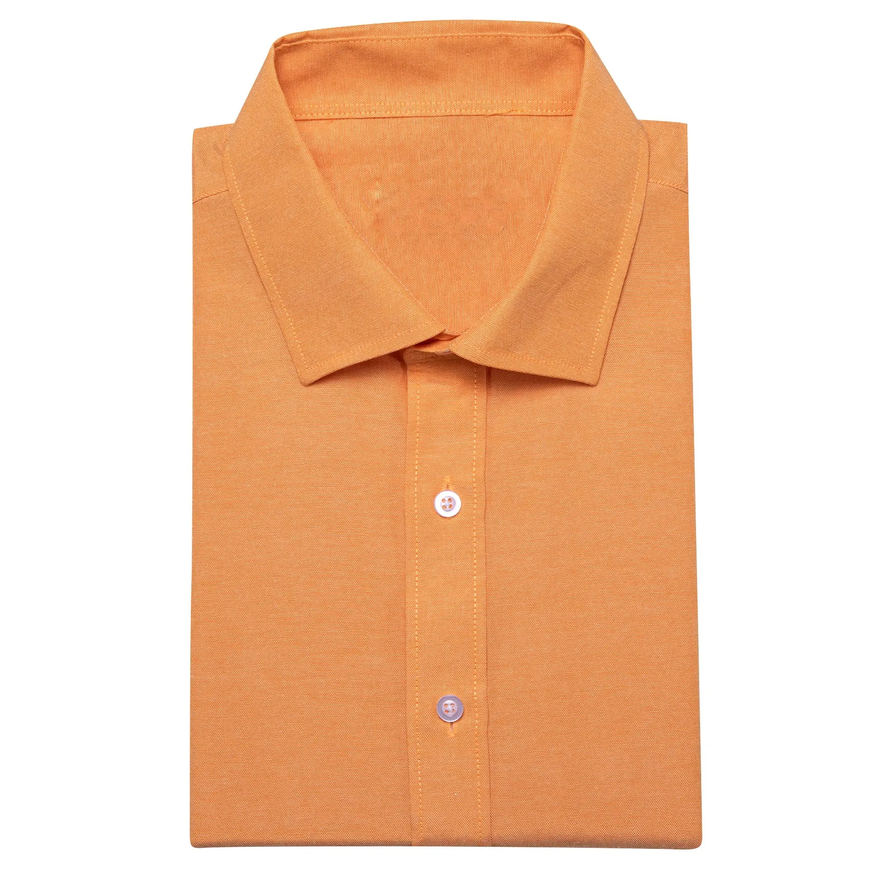 Orange Solid Men's Long Sleeve Casual Shirt