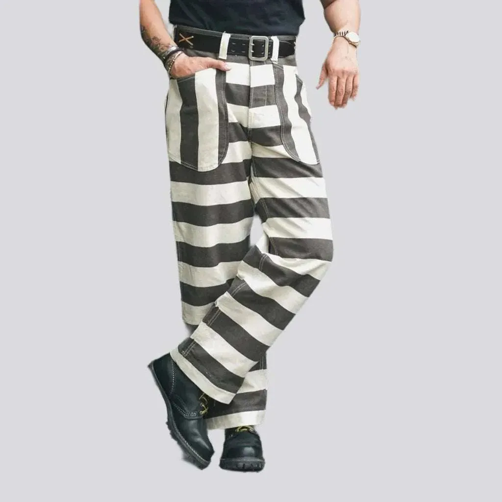 Painted jean pants
 for men