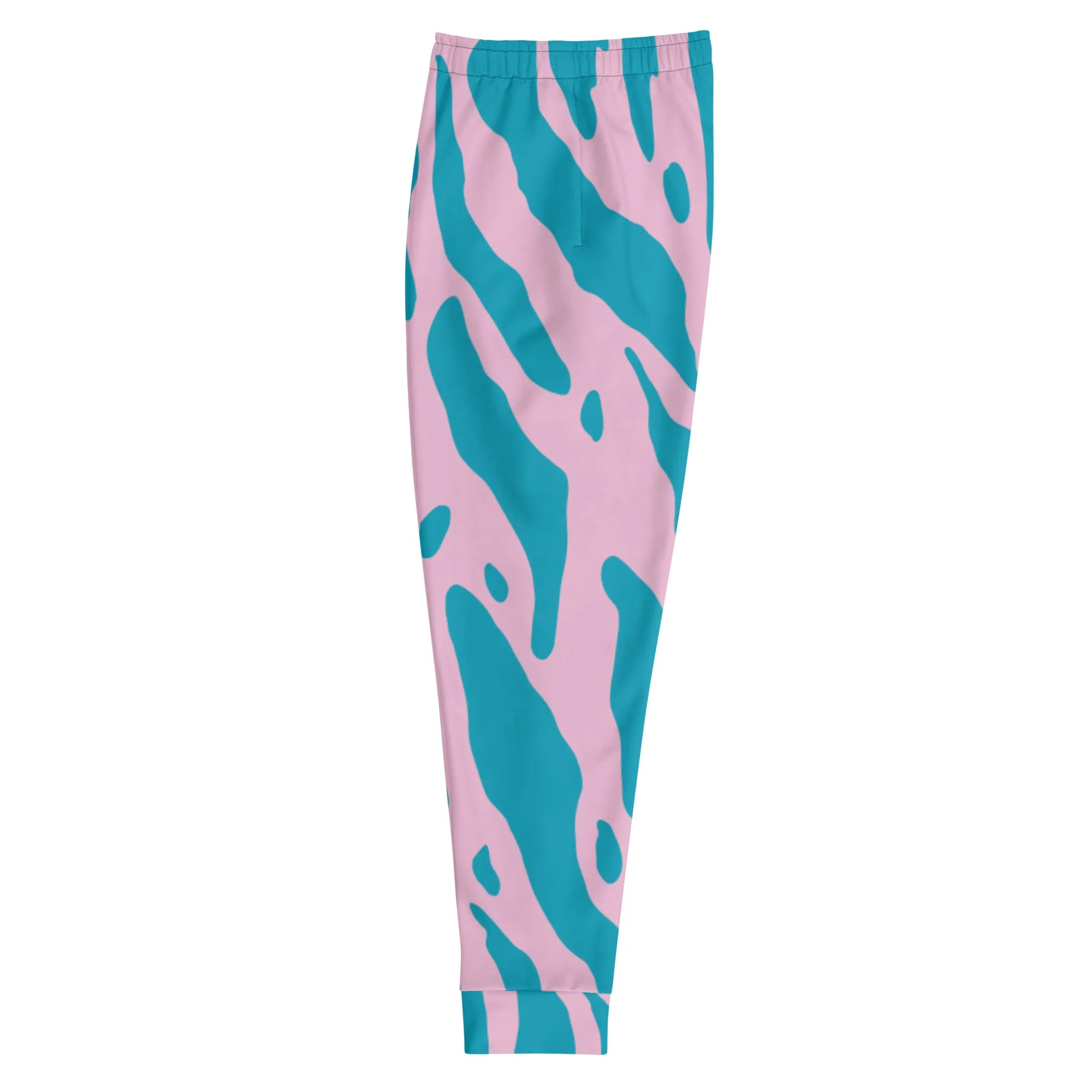 Pink Blue Striped Men's Joggers, Colorful Geometric Men's Pants-Made in USA/EU/MX (US Size: XS-3XL)