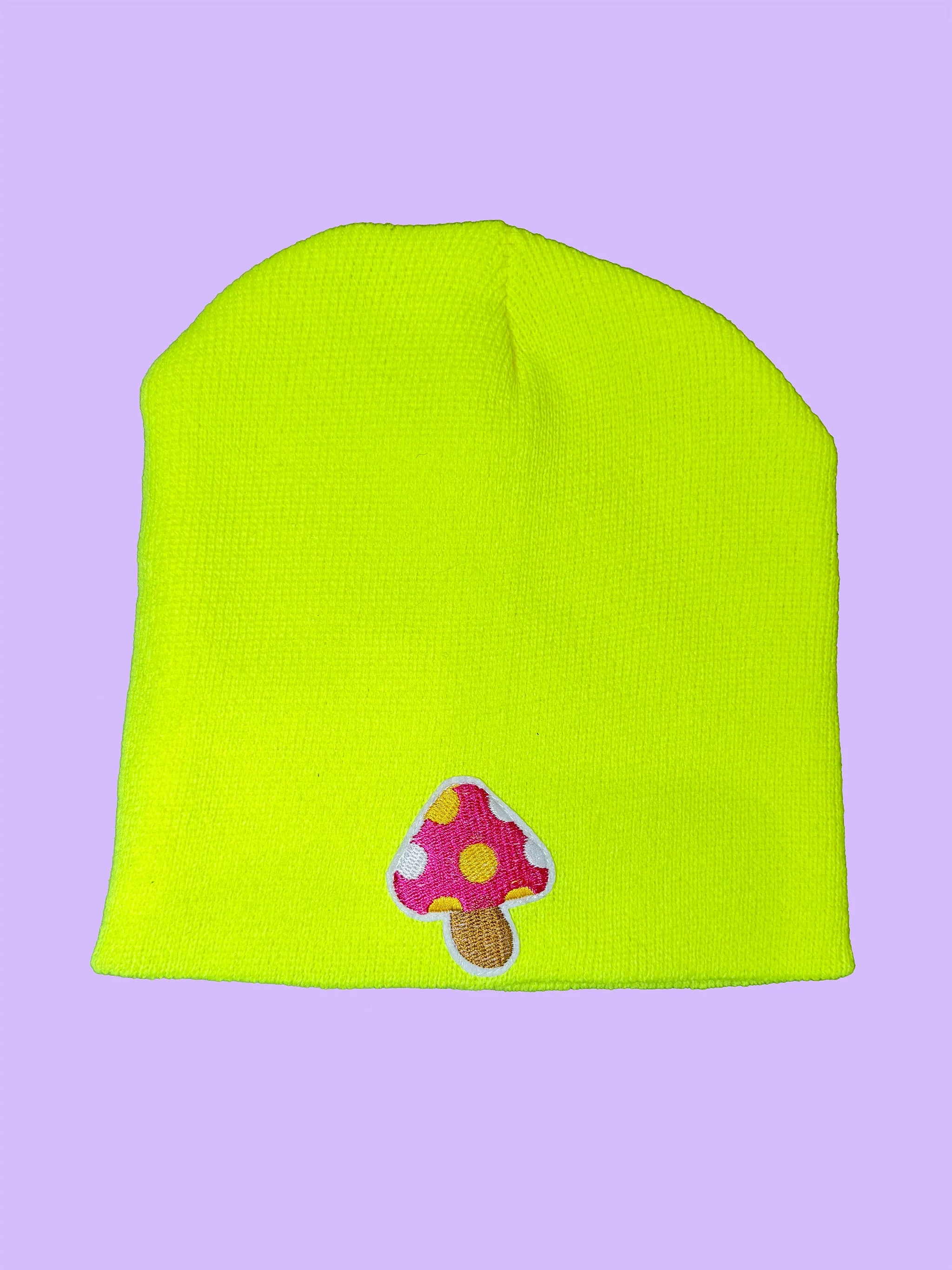 Pink Mushroom Short Beanie