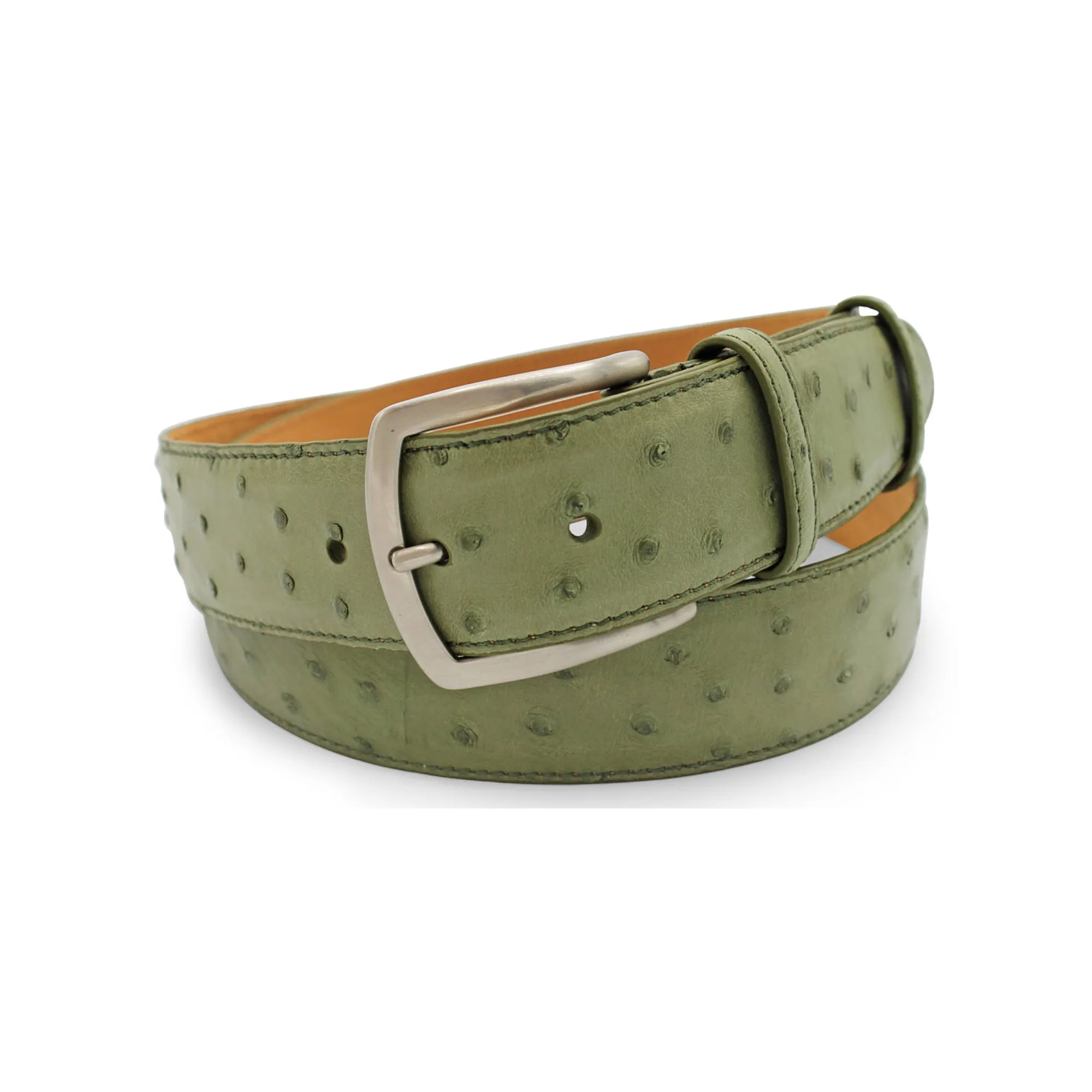 Pistachio Genuine Ostrich Quill Belt