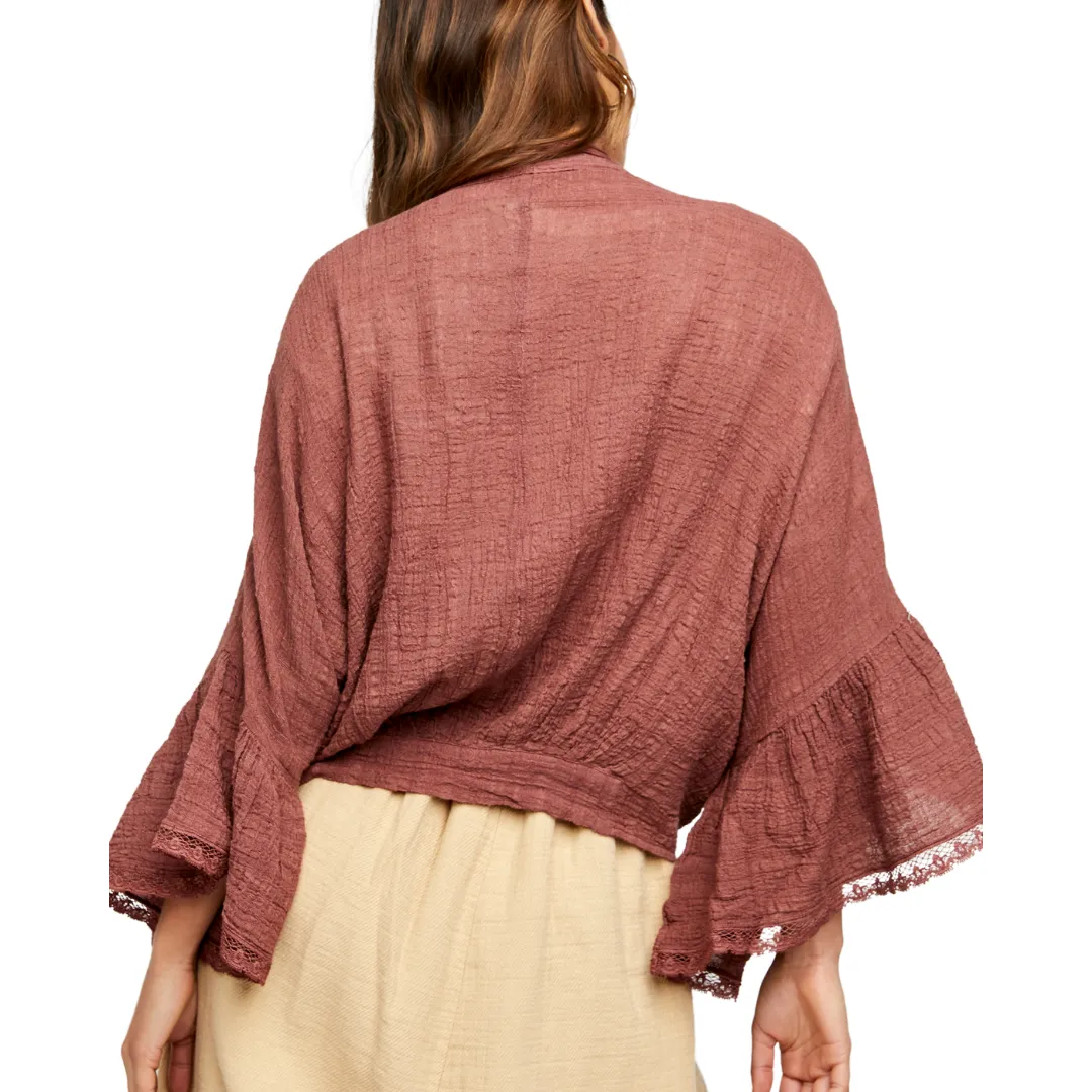 Poppy Ruffle Sleeves Kimono Jacket