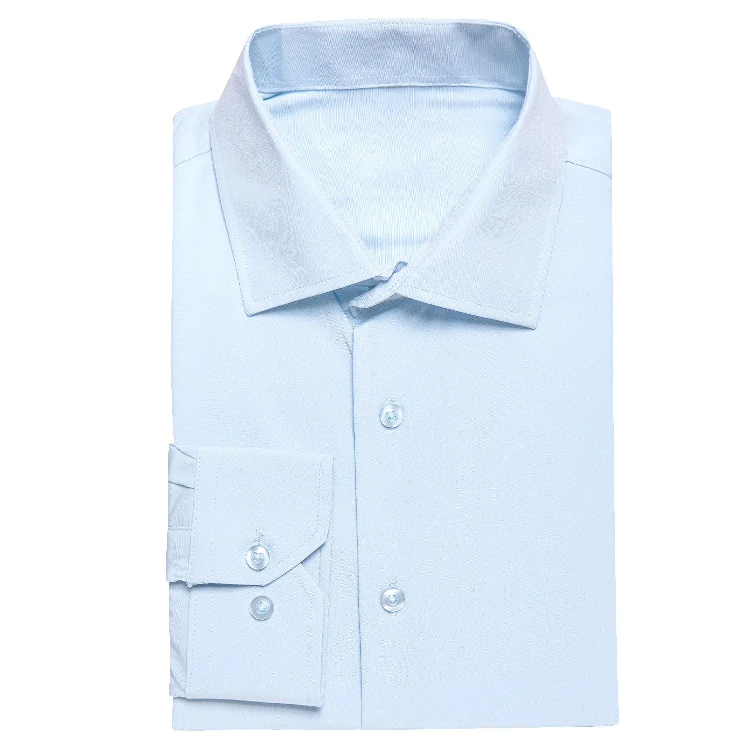 Pure Sky Blue Solid Men's Long Sleeve Shirt