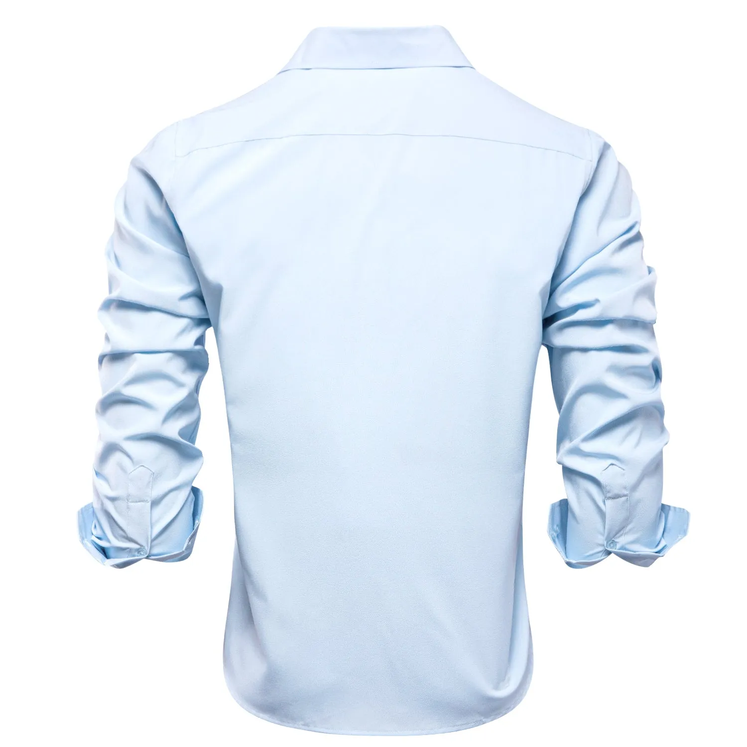 Pure Sky Blue Solid Men's Long Sleeve Shirt