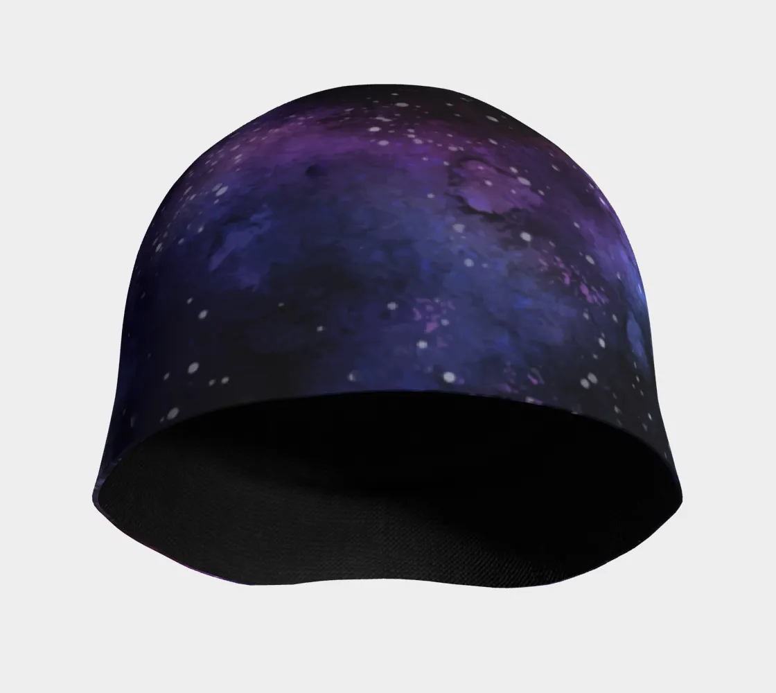 Purple Galaxy Beanie, Outer Space Soft Fleece Party Men Women Stretchy Winter Kids Baby Youth Aesthetic Cap Hat Gift