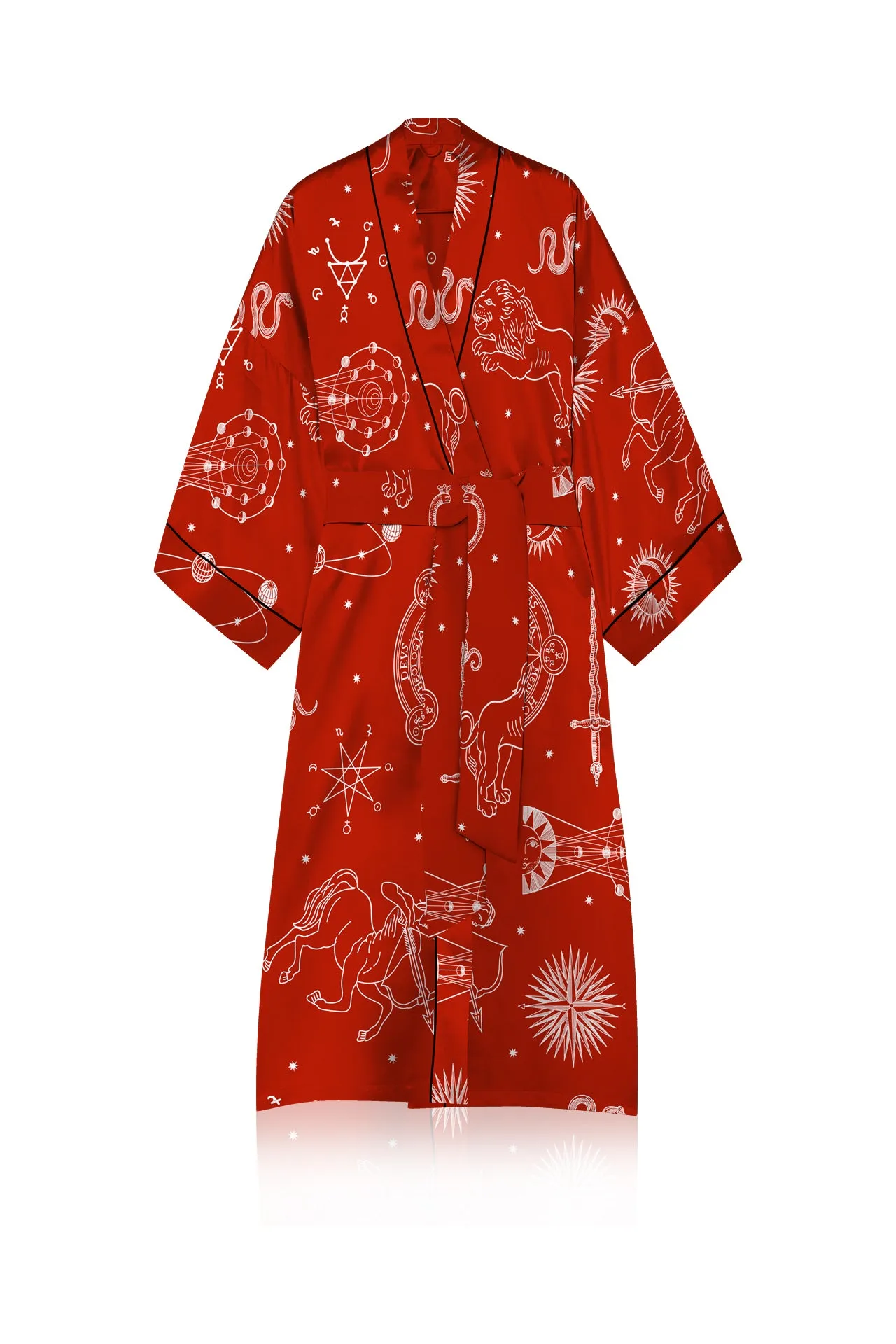 Red Midi Length Kimono