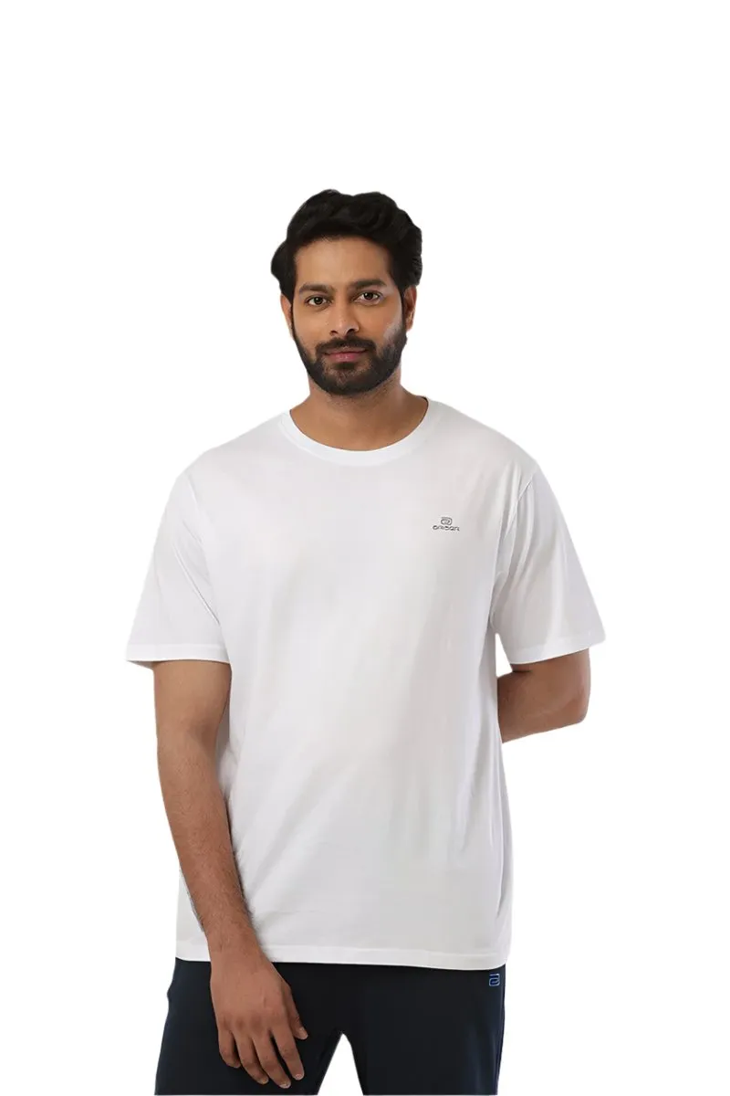 Round Neck - Charcoal Melange and White Solid T-Shirt Pack Of 2 Combo For Men | Ariser