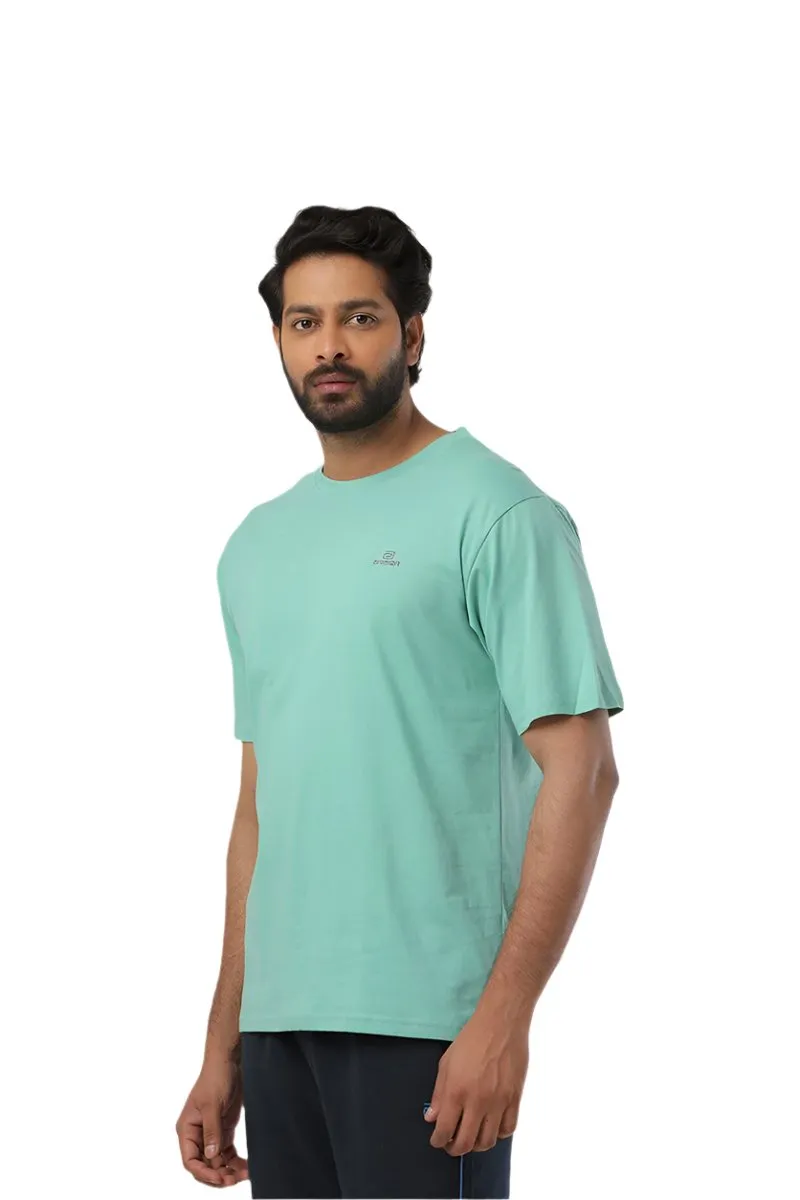 Round Neck - White and Light Green Solid T-Shirt Pack Of 2 Combo For Men | Ariser