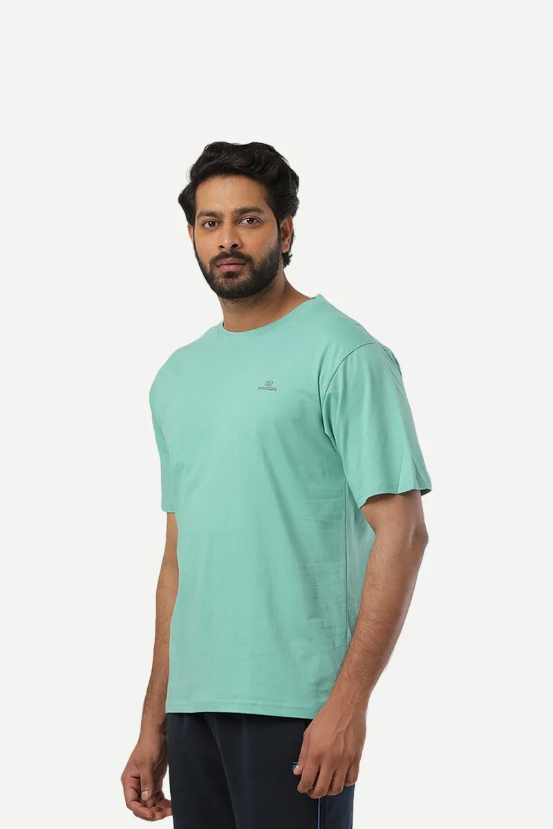 Round Neck - White and Light Green Solid T-Shirt Pack Of 2 Combo For Men | Ariser