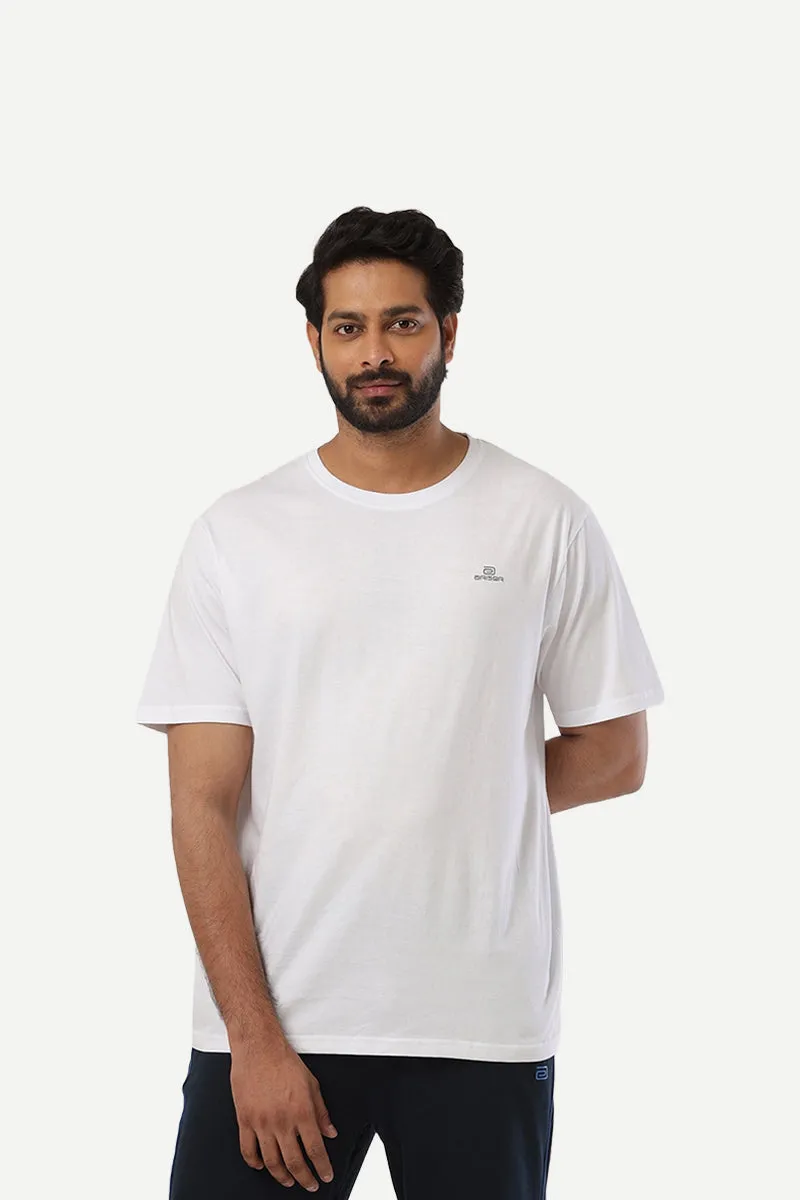 Round Neck - White and Light Green Solid T-Shirt Pack Of 2 Combo For Men | Ariser