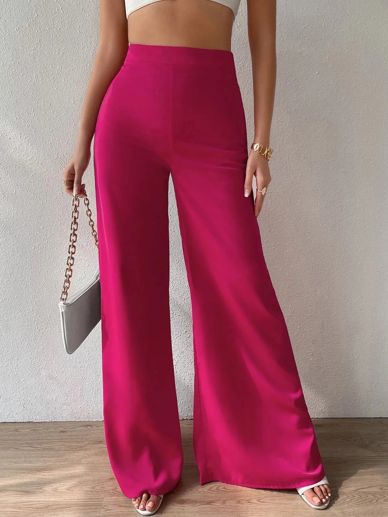 SHEIN Priv̩ High Waist Wide Leg Pants