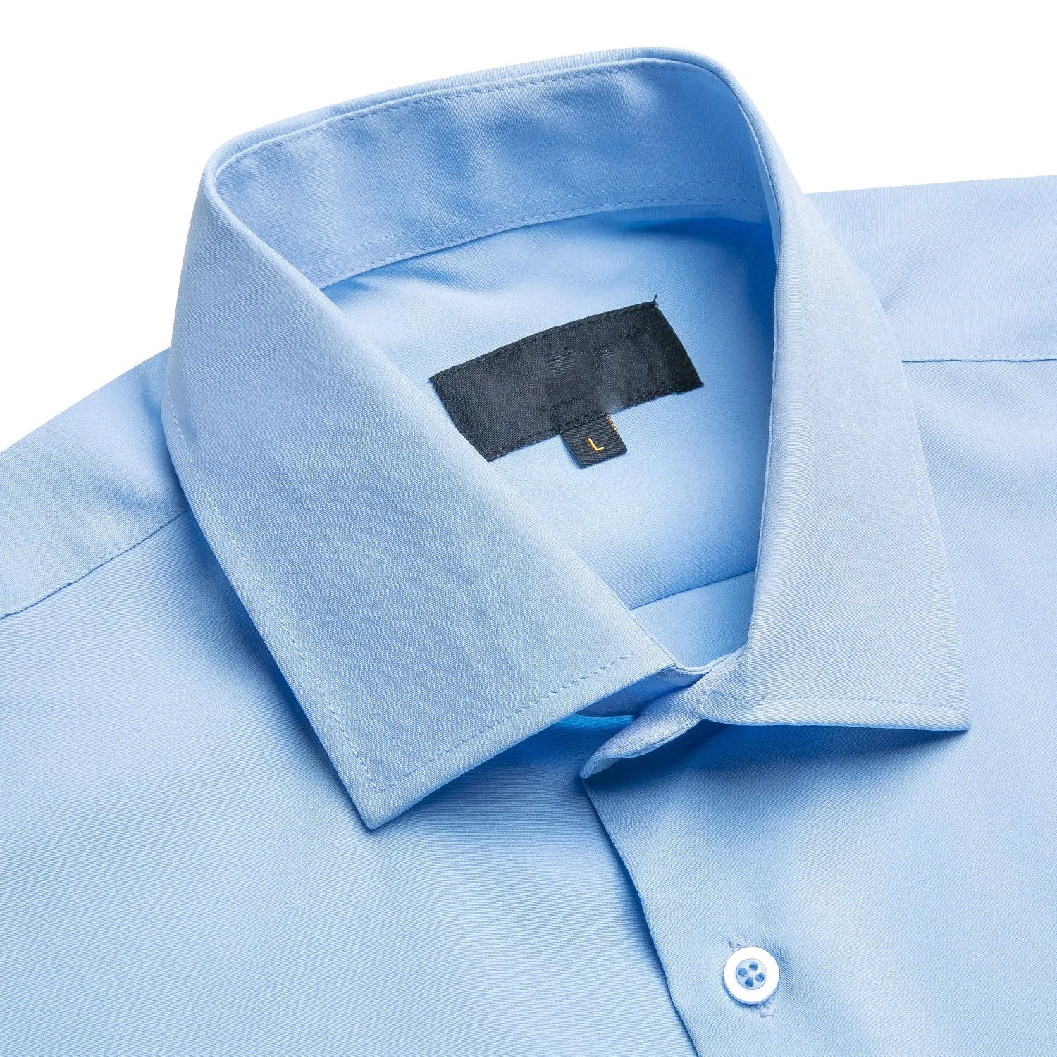 Sky Blue Solid Men's Short Sleeve Shirt