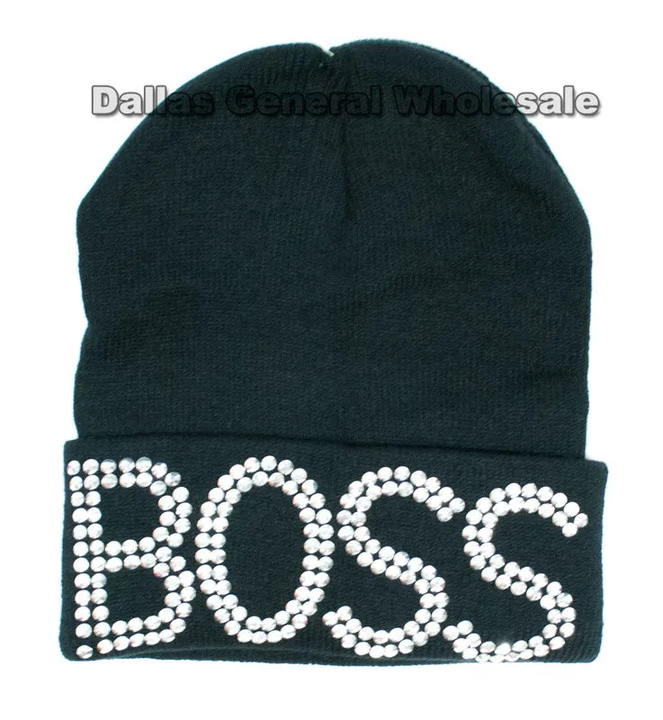 Studded Winter Fashion Beanie Caps Wholesale