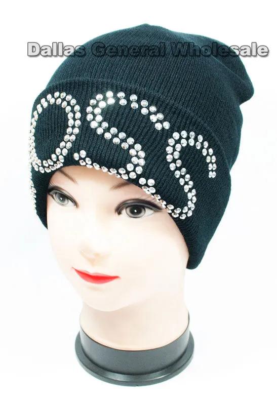 Studded Winter Fashion Beanie Caps Wholesale