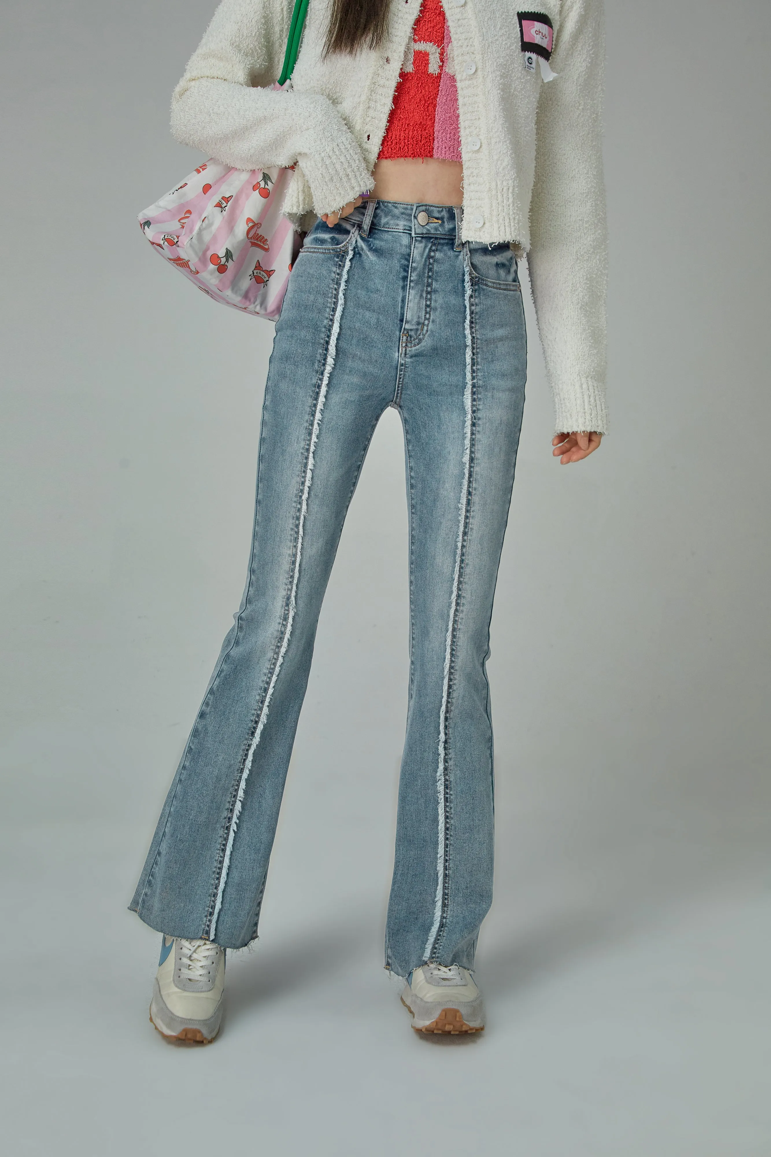 Sunshine High Waist Bootcut Washed Denim Pants