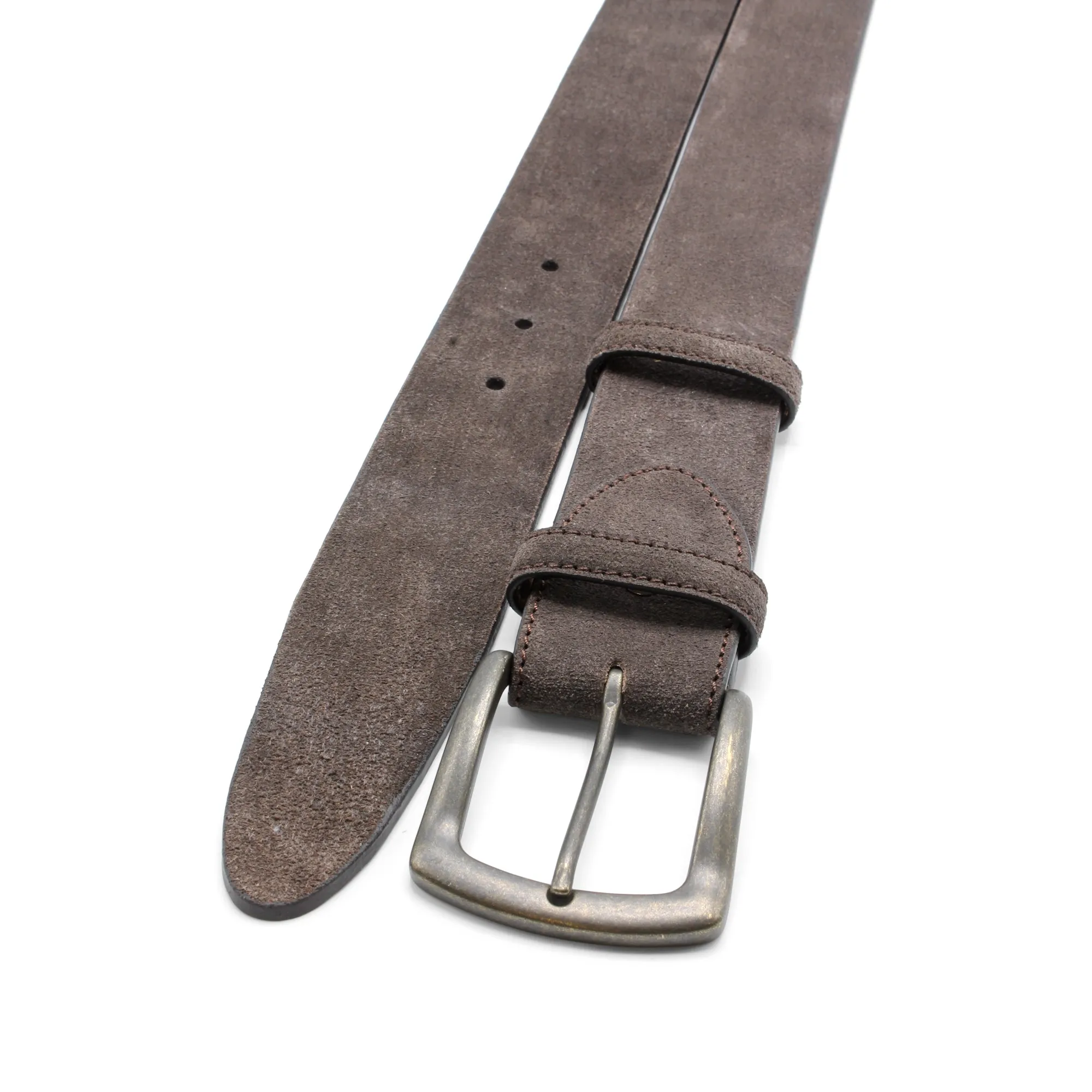 Supple Dark Brown Suede Belt