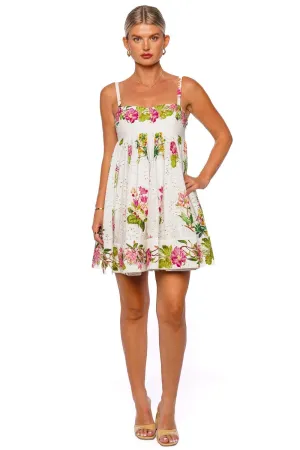 Taha White Floral Eyelet Mini Dress