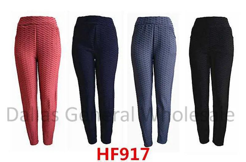 Textured Fur Insulated Work Out Leggings Pants Wholesale