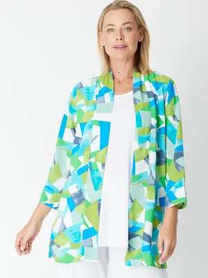 Tropical Long Line Digital Jacket- Green 30298