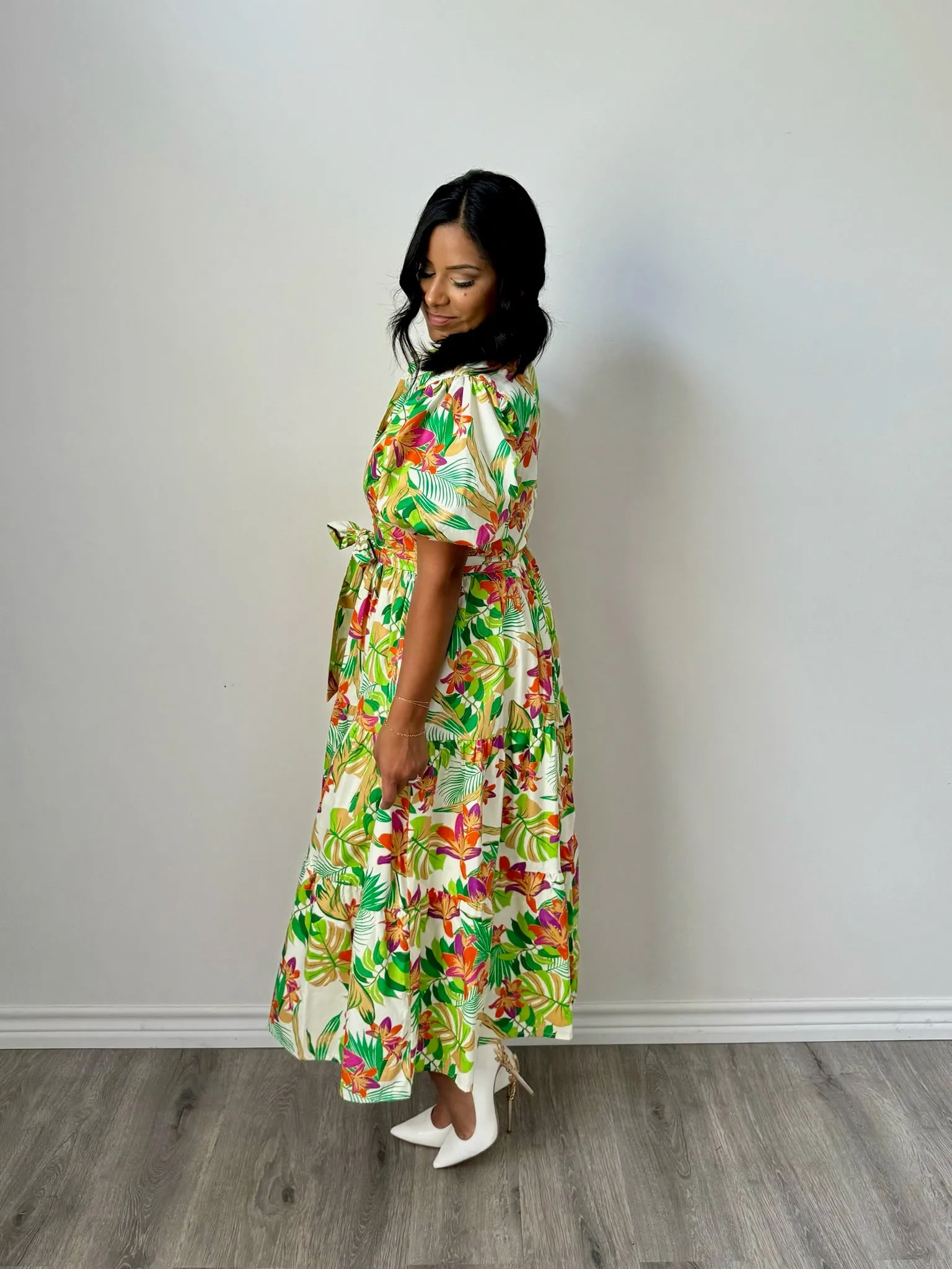 Tropical Midi Dress