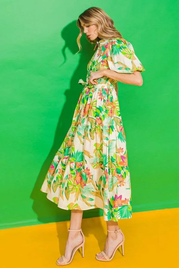 Tropical Midi Dress