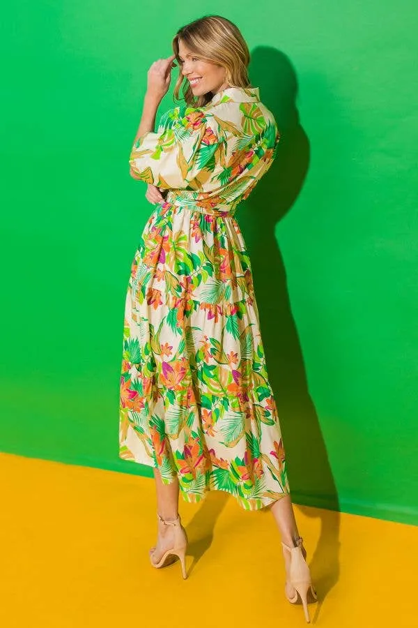 Tropical Midi Dress