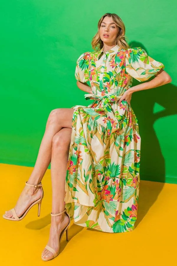 Tropical Midi Dress