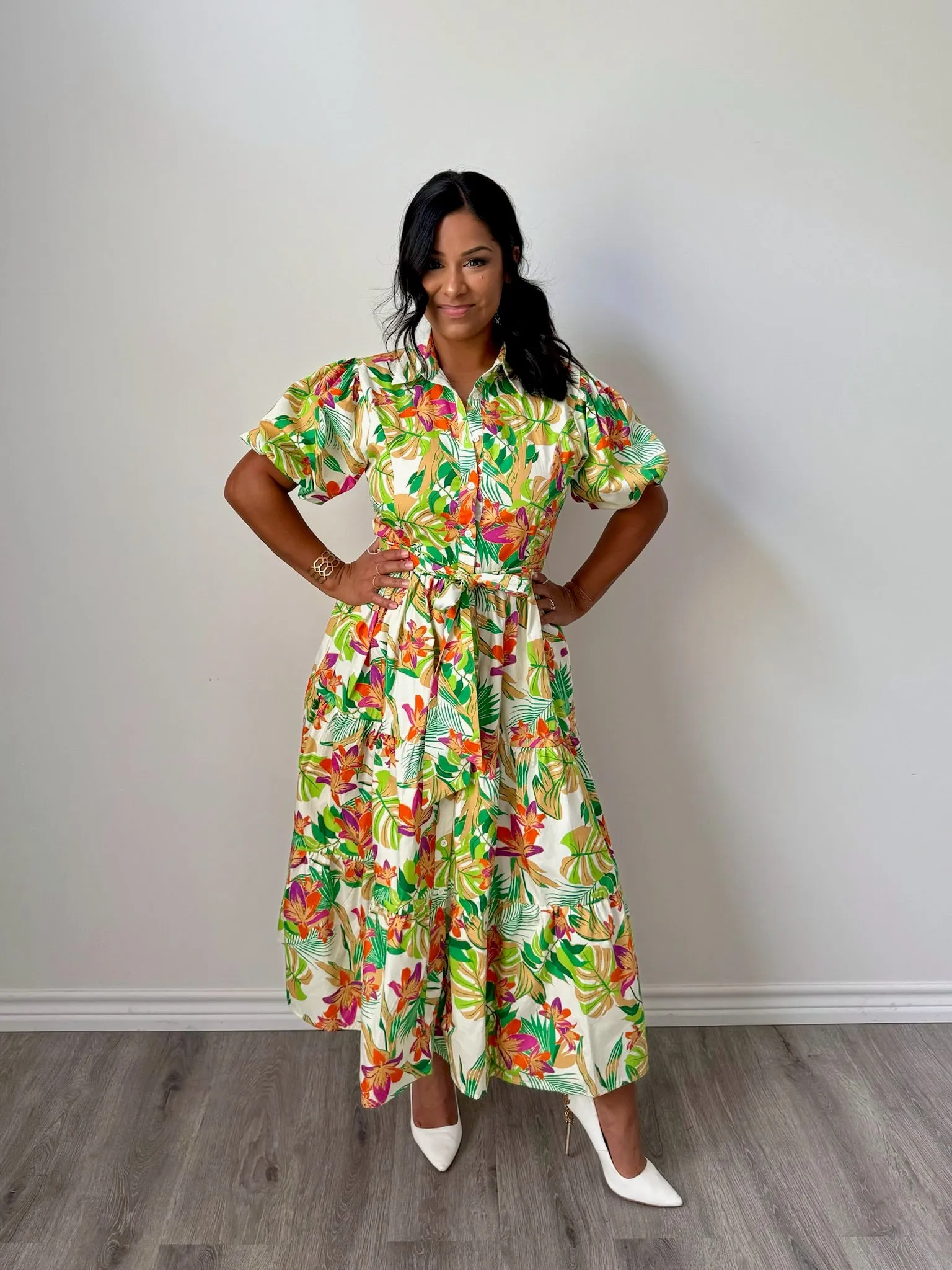 Tropical Midi Dress