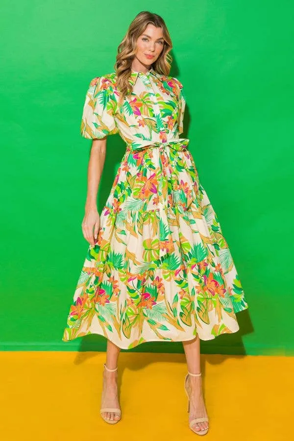 Tropical Midi Dress