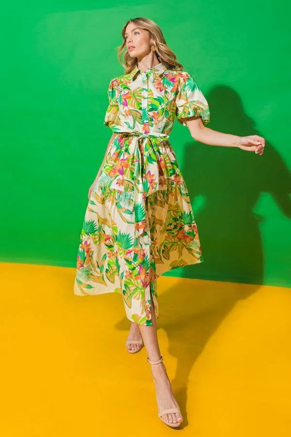 Tropical Midi Dress