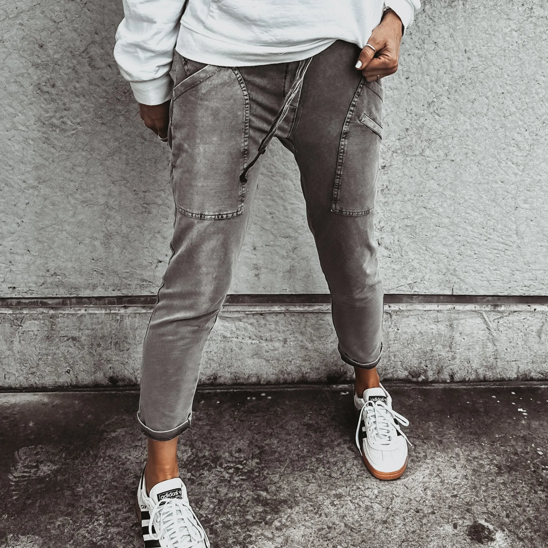 Tulum VINTAGE CHARCOAL jean joggers *SALE*